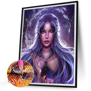 Constellation Girl¡¤Aquarius 50X60CM(Canvas) Full Round Drill Diamond Painting