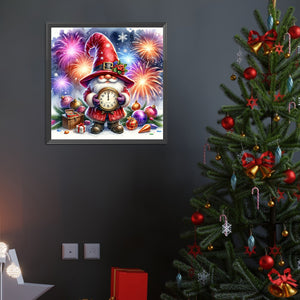 Goblin Clock New Year 40X40CM(Canvas) Full Round Drill Diamond Painting