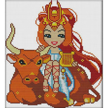 Load image into Gallery viewer, Joy Sunday Twelve Constellations Of Taurus (26*29CM) 14CT Stamped Cross Stitch
