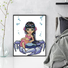 Load image into Gallery viewer, Joy Sunday Twelve Zodiac Signs: Cancer (25*29CM) 14CT Stamped Cross Stitch
