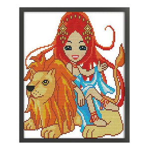 Joy Sunday Twelve Zodiac Signs Leo (23*27CM) 14CT Stamped Cross Stitch