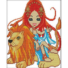 Load image into Gallery viewer, Joy Sunday Twelve Zodiac Signs Leo (23*27CM) 14CT Stamped Cross Stitch
