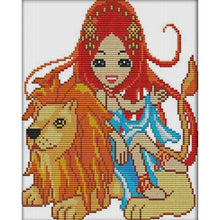 Load image into Gallery viewer, Joy Sunday Twelve Zodiac Signs Leo (23*27CM) 14CT Stamped Cross Stitch
