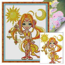 Load image into Gallery viewer, Joy Sunday Libra The Twelve Zodiac Signs (22*29CM) 14CT Stamped Cross Stitch
