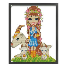 Load image into Gallery viewer, Joy Sunday Twelve Zodiac Signs: Capricorn (22*26CM) 14CT Stamped Cross Stitch
