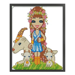 Joy Sunday Twelve Zodiac Signs: Capricorn (22*26CM) 14CT Stamped Cross Stitch