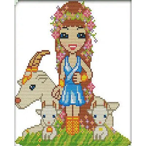 Joy Sunday Twelve Zodiac Signs: Capricorn (22*26CM) 14CT Stamped Cross Stitch