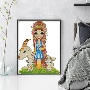 Joy Sunday Twelve Zodiac Signs: Capricorn (22*26CM) 14CT Stamped Cross Stitch