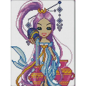 Joy Sunday Twelve Zodiac Signs: Aquarius (22*29CM) 14CT Stamped Cross Stitch