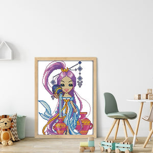 Joy Sunday Twelve Zodiac Signs: Aquarius (22*29CM) 14CT Stamped Cross Stitch