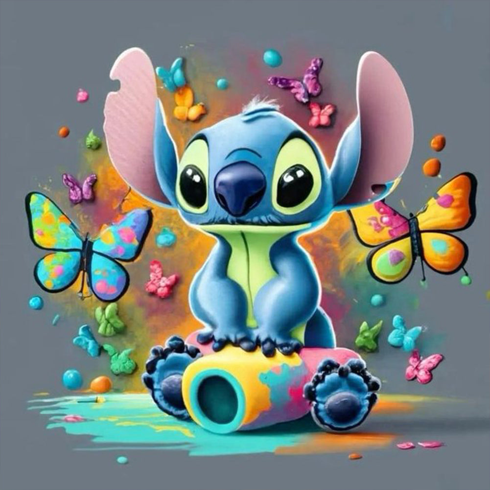 Stitch And The Butterfly 30*30CM(Canvas) Full Round Drill Diamond Painting