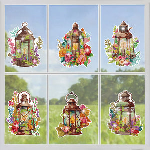 6 PCS Diamond Painting Stickers for Xmas Decor Boy Girls Gift (Christmas Lamp)