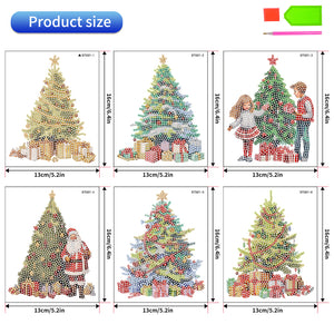 6 PCS Diamond Painting Stickers for Xmas Decor Boy Girls Gift (Christmas Tree)