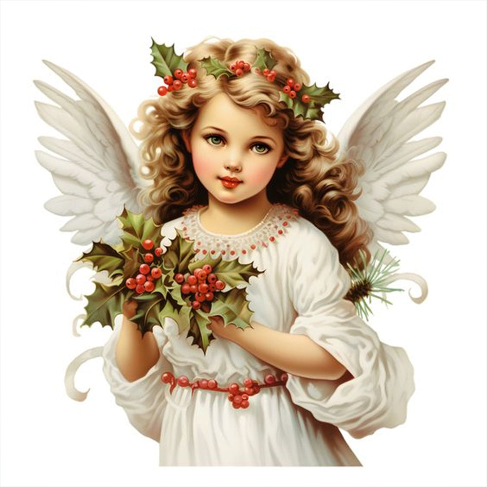 Christmas Angel 30X30CM(Canvas) Full Round Drill Diamond Painting