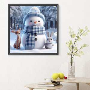 Christmas Snowman 30X30CM(Canvas) Full Round Drill Diamond Painting