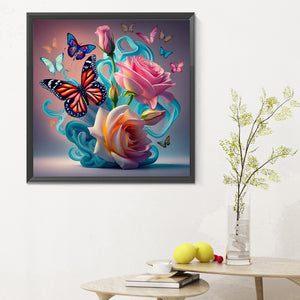 Colorful Butterfly 30*30CM(Canvas) Full Round Drill Diamond Painting