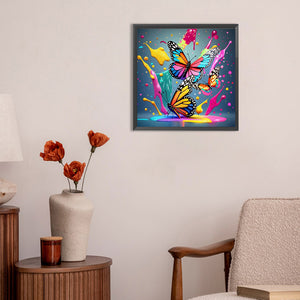 Colorful Butterfly 30*30CM(Canvas) Full Round Drill Diamond Painting