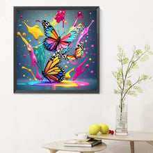 Load image into Gallery viewer, Colorful Butterfly 30*30CM(Canvas) Full Round Drill Diamond Painting
