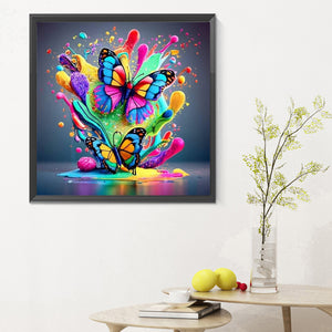 Colorful Butterfly 30*30CM(Canvas) Full Round Drill Diamond Painting