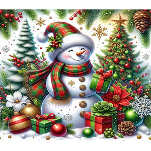 Snowman 40X35CM(Canvas) Full Round Drill Diamond Painting