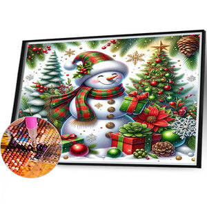 Snowman 40X35CM(Canvas) Full Round Drill Diamond Painting