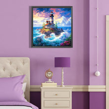 Load image into Gallery viewer, Sea Lighthouse 40X40CM(Canvas) Full Round Drill Diamond Painting
