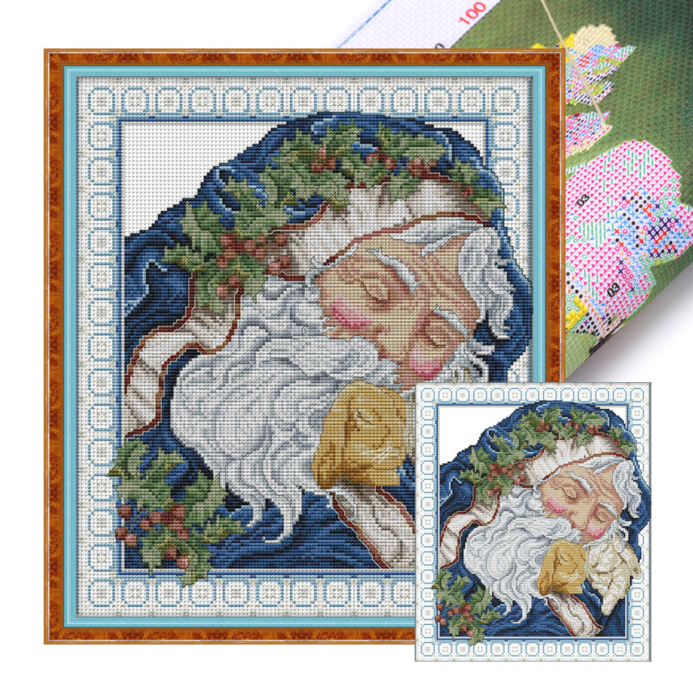 Joy Sunday Intoxicated Santa Claus (35*39CM) 14CT Stamped Cross Stitch