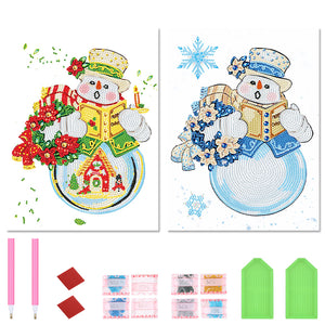 Snowman 30X40CM(Canvas) Partial Special Shaped Drill Diamond Painting