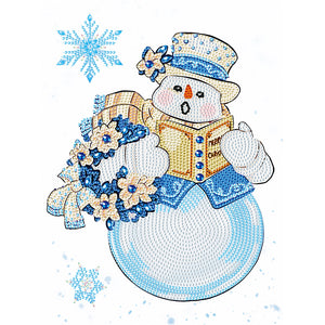 Snowman 30X40CM(Canvas) Partial Special Shaped Drill Diamond Painting