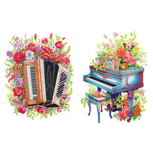 Load image into Gallery viewer, Music And Flowers 30*40CM(Canvas) Partial Special Shaped Drill Diamond Painting
