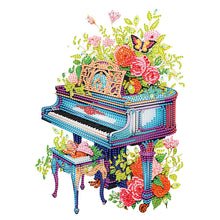 Load image into Gallery viewer, Music And Flowers 30*40CM(Canvas) Partial Special Shaped Drill Diamond Painting
