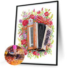 Load image into Gallery viewer, Music And Flowers 30*40CM(Canvas) Partial Special Shaped Drill Diamond Painting
