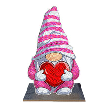 Load image into Gallery viewer, Wooden Diamond Painting Desktop Decor for Office Decor (Valentines Day Gnome)
