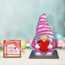 Load image into Gallery viewer, Wooden Diamond Painting Desktop Decor for Office Decor (Valentines Day Gnome)
