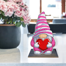 Load image into Gallery viewer, Wooden Diamond Painting Desktop Decor for Office Decor (Valentines Day Gnome)
