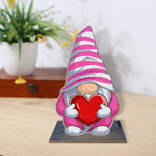 Load image into Gallery viewer, Wooden Diamond Painting Desktop Decor for Office Decor (Valentines Day Gnome)
