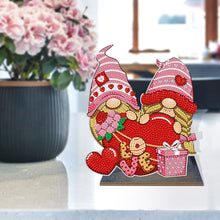 Load image into Gallery viewer, Wooden Diamond Painting Desktop Decor for Office Decor (Valentines Day Gnome)
