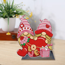 Load image into Gallery viewer, Wooden Diamond Painting Desktop Decor for Office Decor (Valentines Day Gnome)
