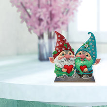 Load image into Gallery viewer, Wooden Diamond Painting Desktop Decor for Office Decor (Valentines Day Gnome)
