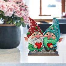 Load image into Gallery viewer, Wooden Diamond Painting Desktop Decor for Office Decor (Valentines Day Gnome)
