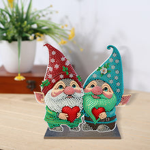 Load image into Gallery viewer, Wooden Diamond Painting Desktop Decor for Office Decor (Valentines Day Gnome)
