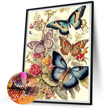 Load image into Gallery viewer, Butterfly And Flower 30X40CM(Canvas) Full Round Drill Diamond Painting
