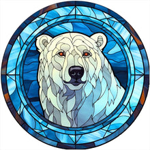 Load image into Gallery viewer, Polar Bear Glass Painting 30X30CM(Canvas) Full Round Drill Diamond Painting
