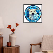 Load image into Gallery viewer, Polar Bear Glass Painting 30X30CM(Canvas) Full Round Drill Diamond Painting
