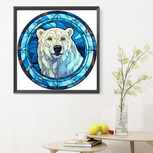 Load image into Gallery viewer, Polar Bear Glass Painting 30X30CM(Canvas) Full Round Drill Diamond Painting
