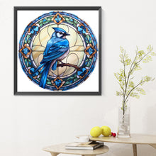 Load image into Gallery viewer, Blue Jay Glass Painting 30X30CM(Canvas) Full Round Drill Diamond Painting
