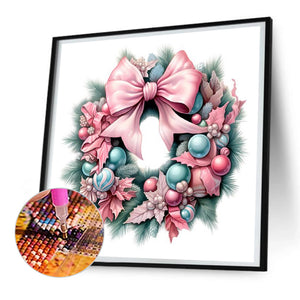 Christmas Wreath 30X30CM(Canvas) Full Round Drill Diamond Painting