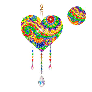 Suncatcher Double Sided Crystal Painting Ornament for Window Decor(Love Mandala)