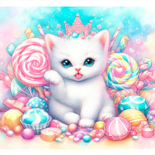 Load image into Gallery viewer, Candy Kitten 30X30CM(Canvas) Full Round Drill Diamond Painting
