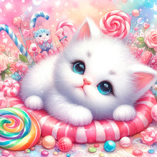 Load image into Gallery viewer, Candy Kitten 30X30CM(Canvas) Full Round Drill Diamond Painting
